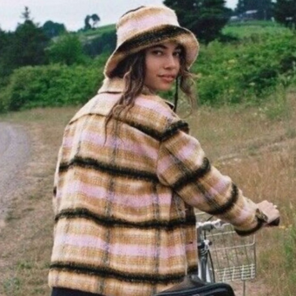NWT For Love & Lemons Rachel Plaid Bucket Hat